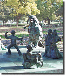 Hyde Park, North Perth, Western Australia, Bronze Figures on Chessboard