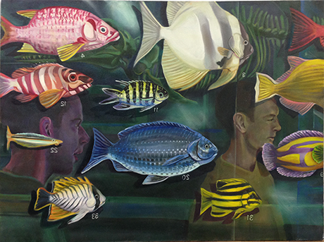Through Fish- Large Oil On Canvas